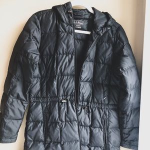 L.L.Bean Black Hooded Puffer Coat